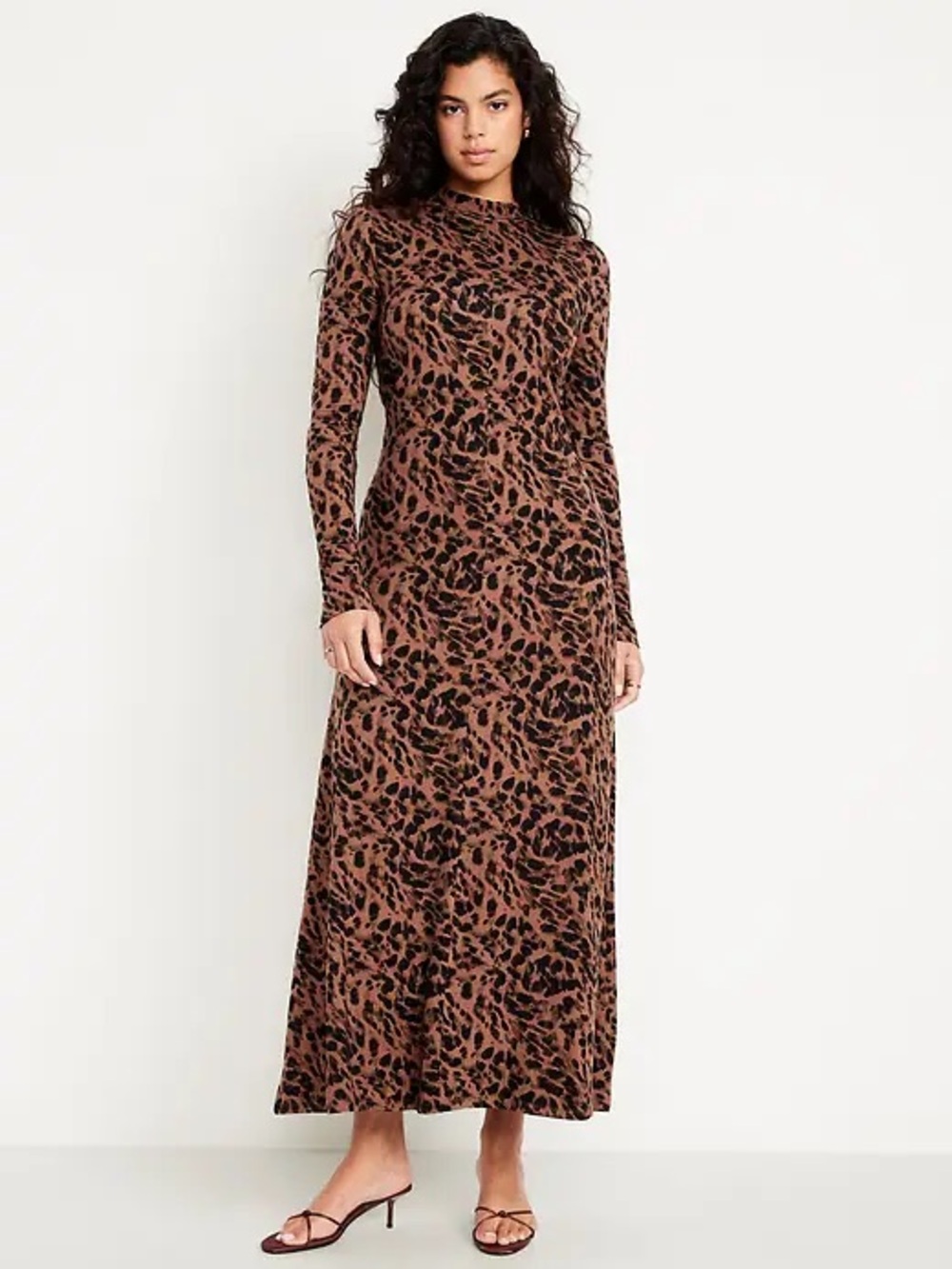 NWT! Old Navy Cheetah Print Mock Neck Maxi Dress - Medium Tall 🪂